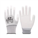 Hvit polyester PU palmebelagte hansker